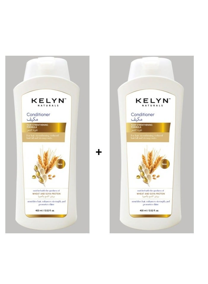 Kelyn Naturals Wheat Protin & soyabeen Conditioner Hair Strenthening Formula 400 ml , Pack of 2