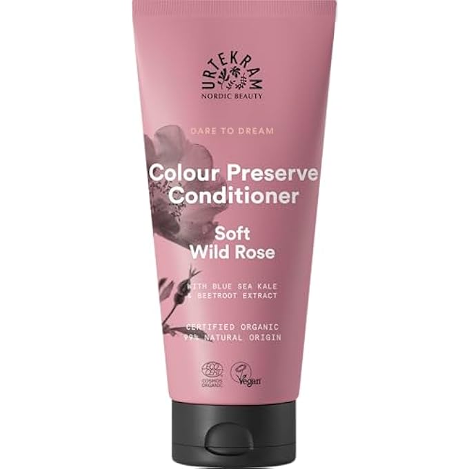 Urtekram CONDITIONER - COLOUR PRESERVE - WILD ROSE - 180 ML, VEGAN, ORGANIC, NATURAL ORIGIN - Image 1