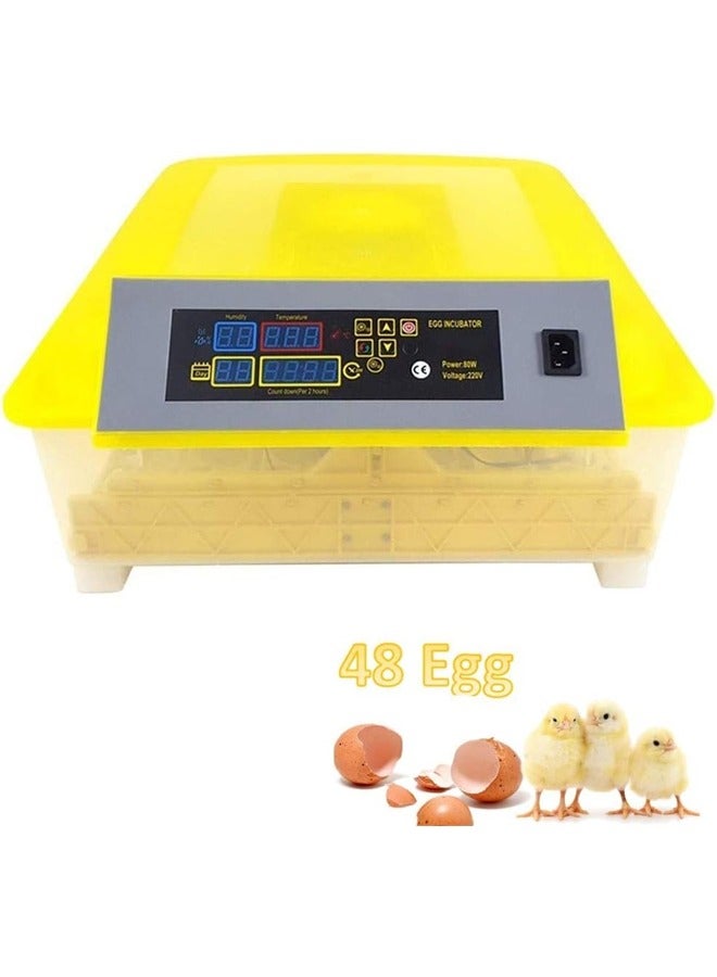 Generic 48 Egg Incubator, Automatic Turning Digital Chicken Egg Hatcher, Temperature and Humidity Control with Digital Display for Hatching Chickens Ducks Goose and etc..  - Image 1