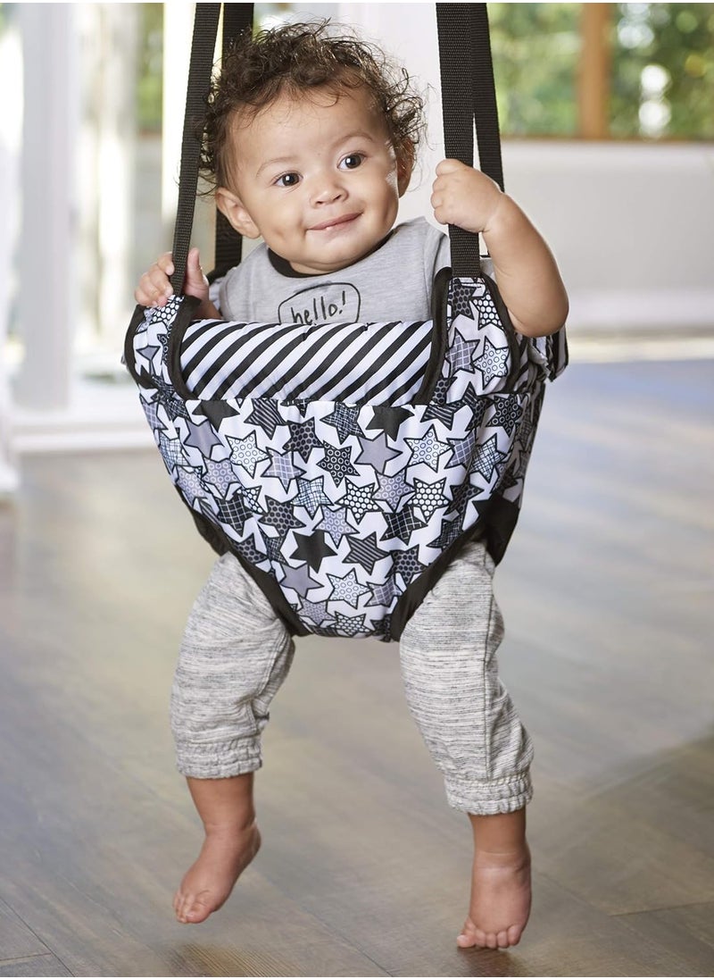 evenflo - Evenflo Exercaucer Baby Jumper Featuring Easy-to-Use Clamp Attachment for Quick and Tool-Free Set Up and Adjustable Straps to Customize The Height for Your Child, Star Power - Image 1