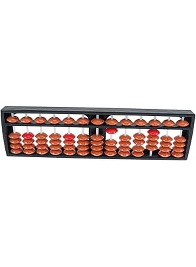 Portable Rod Arithmetic Abacus Educational Math Learning Tool With Brown Beads - Image 1
