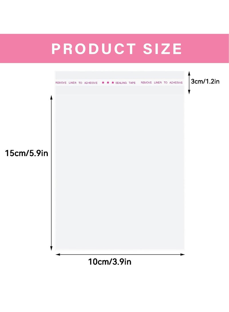 Clear Self Sealing Cellophane Bags,200 Pcs Cookie Bags Resealable Cellophane Bag for Packaging Cookies, Candy and Products,10x15+3cm  - Image 2