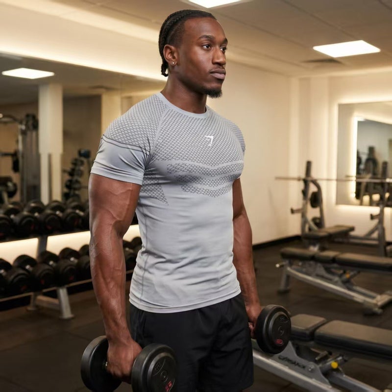 GYMSHARK/ONYX5 Men's Athletic T-Shirt Quick-Dry Breathable Stretch Crew Neck Short Sleeve Fitted Training Top - Image 4