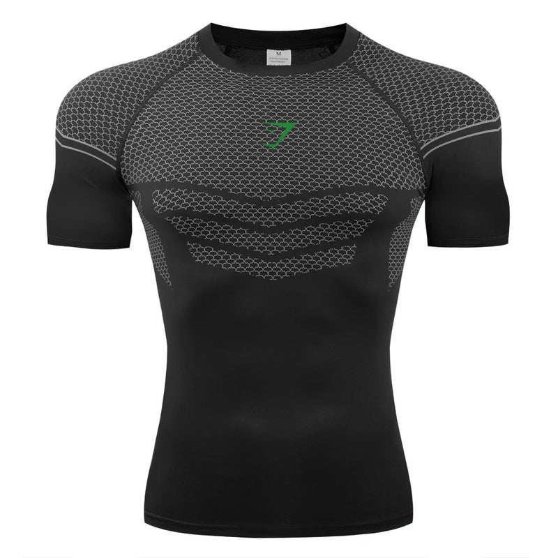GYMSHARK/ONYX5 Men's Athletic T-Shirt Quick-Dry Breathable Stretch Crew Neck Short Sleeve Fitted Training Top - Image 1