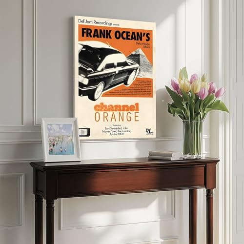 Sunwes Frank Ocean Canvas Wall Art, Channel Orange Album Cover Print Poster, Vintage Framed Music Wall Artwork for Bedroom, Lounge, Studio or Music Room Aesthetic Decor 8x10inch - Image 3