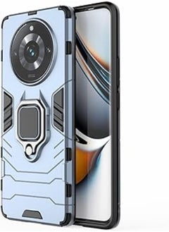 Back Case Anti-Shookprof With A Modern Streamlined Design Equipped With A Metal Ring, Compatible with Realme 11 Pro 5G / Realme 11 Pro Plus 5G (Blue)