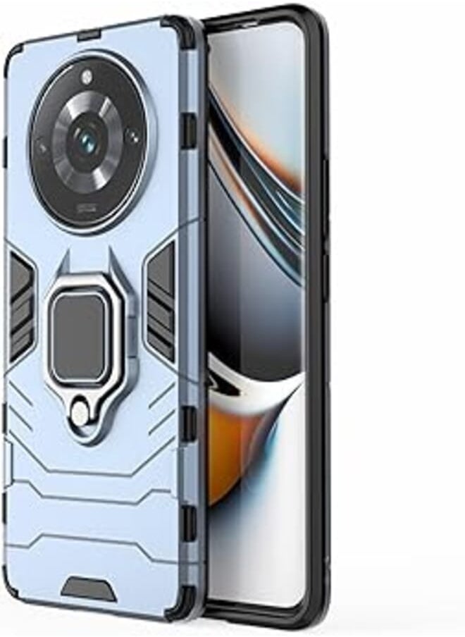 Generic - Back Case Anti-Shookprof With A Modern Streamlined Design Equipped With A Metal Ring, Compatible with Realme 11 Pro 5G / Realme 11 Pro Plus 5G (Blue) - Image 1