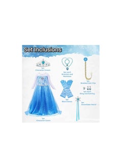 Home Smart Home Smart Princess Elsa Queen Costume with Accessories for Girls Beautiful Dress Up for Party Favor or Any Special Occasion  - Image 2