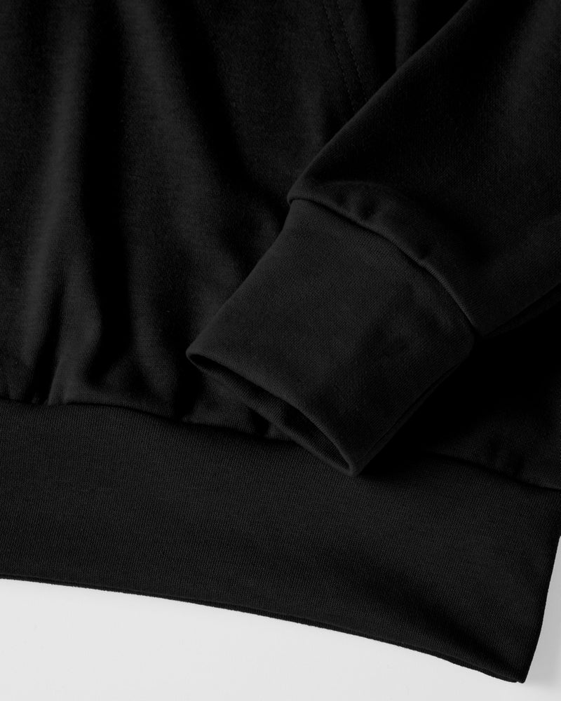 Ohoo Mens Slim Fit Basic Pullover Hoodies Sweatshirt Lightweight Long Sleeve with Kanga Pocket / DCF010-BLACK-M - Image 4