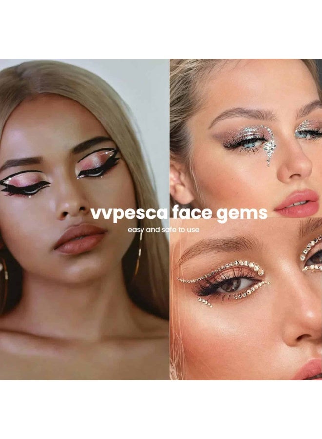 ميتوي 5 ورقة الذاتي لاصق اللؤلؤ ماكياج ، الوجه والشعر الأحجار الكريمة مجموعة - Image 4