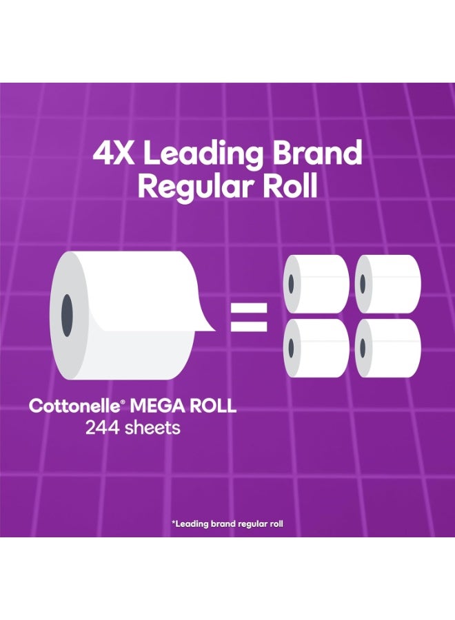 قطونيل ورق تواليت ألترا كومفورت ميجا رول، طبقتان، ناعم كالحرير، بنقشة تنظيف مميزة، امتصاص أكثر بثلاث مرات، 9 لفات = 36 لفة عادية - Image 2