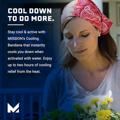 Mission رباط رأس مِشْن كولينغ، نمط أحمر - خفيف الوزن وقابل للتنفس - يبرد لمدة تصل إلى 2 ساعة - حماية من الشمس UPF 50 - قابل للغسل في الغسالة - Image 4