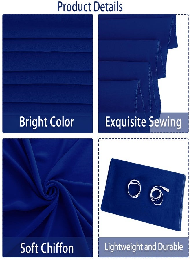 Fivenl 12 Pack Chiffon Table Runner - Royal Blue Sheer, Romantic Style for Wedding, Birthday, Party & Baby Shower Decoration (27" x 120") - Image 4