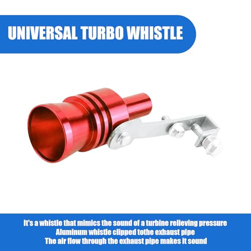 ijuicy 2 PCS Car Turbo Whistle, Exhaust Muffler Pipe Whistle, Turbo Sound Whistle Exhaust Muffler, Aluminum Car Turbo Sound Simulator, Universal Modification Accessories for Most Cars (Red #M) - Image 4