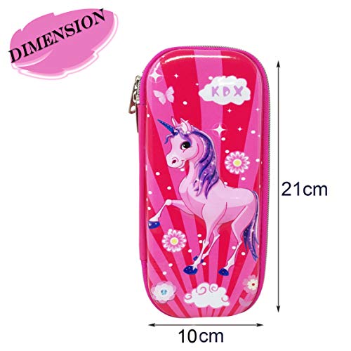 PARTEET Multipurpose Stylish Large Capacity Hardtop Eva Pencil Case Organizer, Pen Holder Pouch for Kids (Blue Space) (Unicorn Pouch) - Image 3