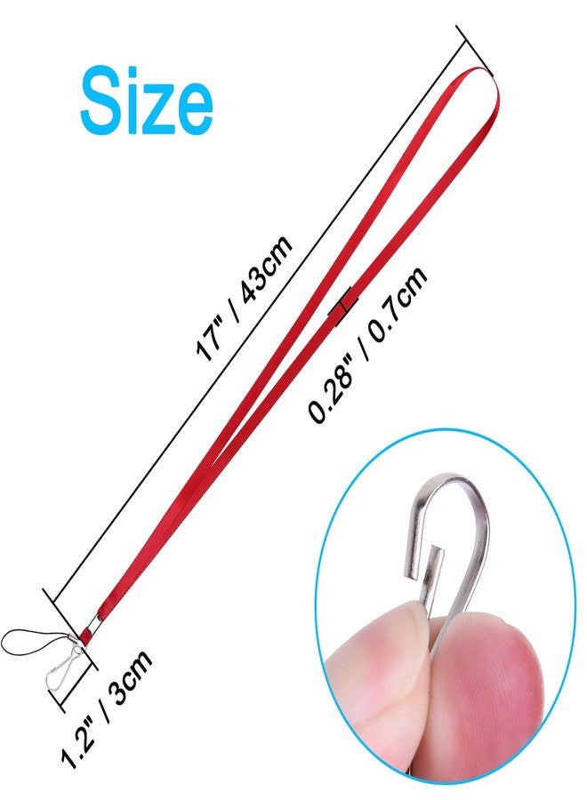 ويزدوم برو مجموعة Wisdompro المكونة من 20 قطعة من حبال العنق المصنوعة من النايلون الملون بطول 17 بوصة، مزودة بمشبك على شكل حرف J وحلقة معدنية، لحمل ذاكرة فلاش USB، والمفاتيح، وبطاقات الهوية، وبطاقات الأسماء - 10 ألوان متنوعة - Image 3