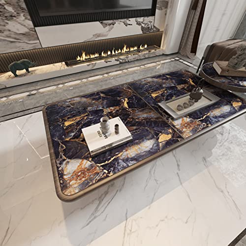 Ekmxmax 24"x 200" Black Marble Peel and Stick Contact Paper, Black and Gold Granite Wallpaper, Waterproof Self-Adhesive Vinyl Decorative Coveing for Countertops Cabinets Shower Kitchen Furniture - Image 3
