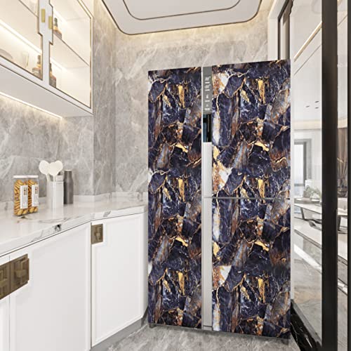 Ekmxmax 24"x 200" Black Marble Peel and Stick Contact Paper, Black and Gold Granite Wallpaper, Waterproof Self-Adhesive Vinyl Decorative Coveing for Countertops Cabinets Shower Kitchen Furniture - Image 4