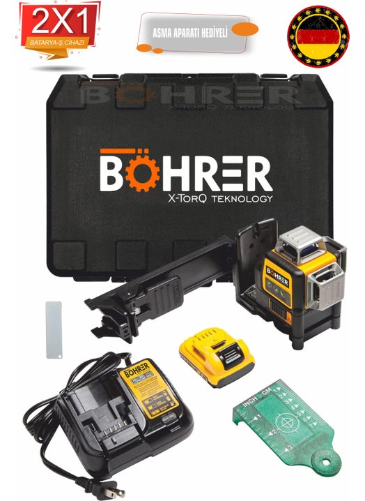 12V Max Laser Level, Green Line Laser, 3-Way, 360 Degree Professional, Wireless