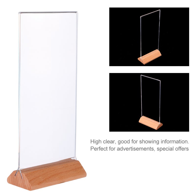 Convenient Menu Holders Desktop Photo Container Display Stand Table Advertisement Rack for Shop Wedding Party (Transparent) - Image 1