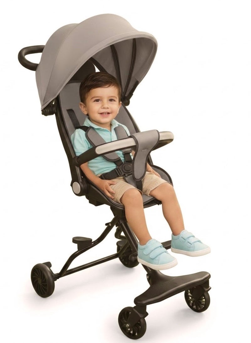Exotic Lightweight and Compact Baby Stroller, Foldable Baby Stroller, Foldable Travel Stroller for Airplane, Adjustable Backrest, Footrest with Comfortable Seat, Safety Harness, Sun Canopy, and Push Handle for Babies - Image 1