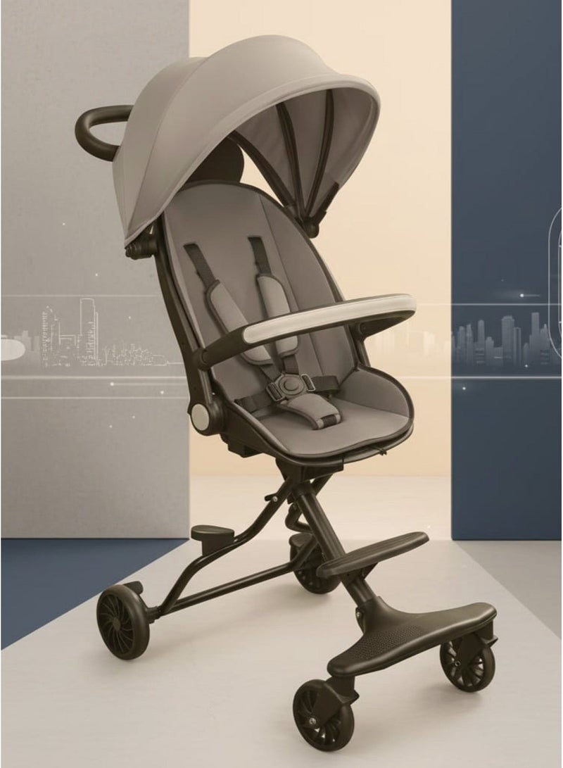 Exotic Lightweight and Compact Baby Stroller, Foldable Baby Stroller, Foldable Travel Stroller for Airplane, Adjustable Backrest, Footrest with Comfortable Seat, Safety Harness, Sun Canopy, and Push Handle for Babies - Image 4