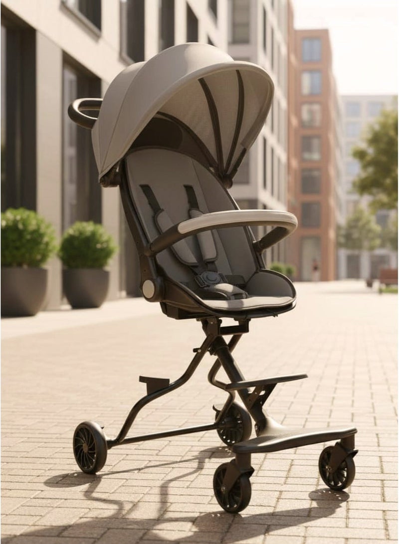 Exotic Lightweight and Compact Baby Stroller, Foldable Baby Stroller, Foldable Travel Stroller for Airplane, Adjustable Backrest, Footrest with Comfortable Seat, Safety Harness, Sun Canopy, and Push Handle for Babies - Image 3