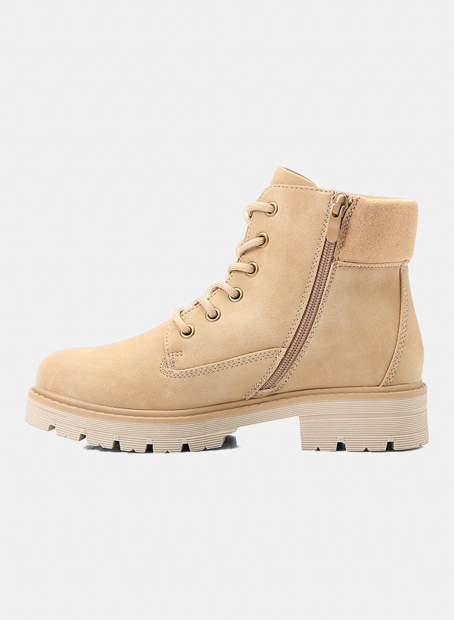 ديجافو حذاء GER-DVTX-012 حذاء ثلجي بيج من جلد الكاحل للنساء - Image 4