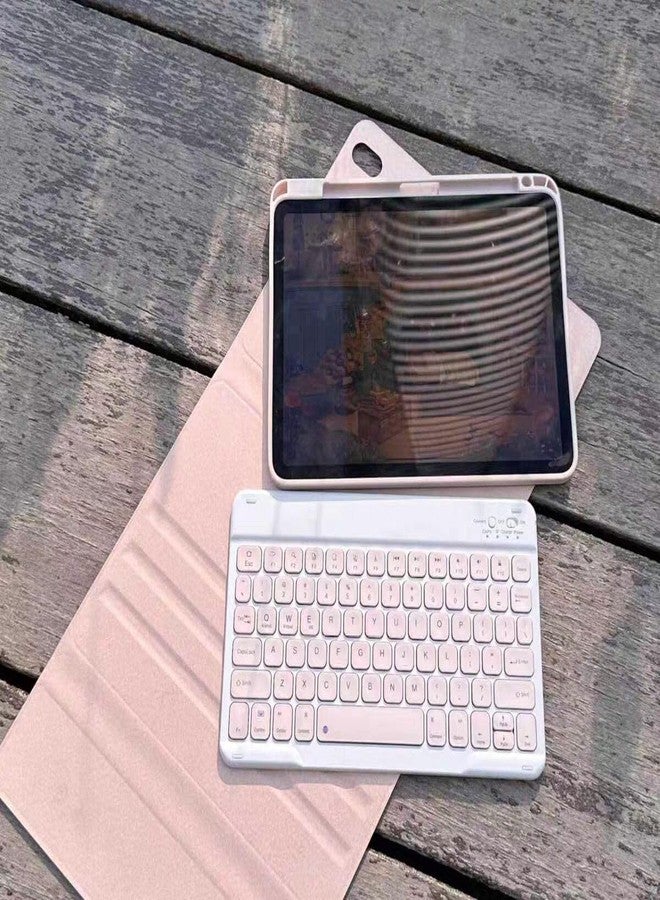 AnMengXinLing جراب لوحة مفاتيح عمودي من AnMengXinLing لجهاز iPad Air 11 بوصة M3 (2025)/M2 (2024)/Air الجيل الخامس/Air الجيل الرابع/Pro 11 (الجيل الرابع/الثالث/الثاني/الأول)، جراب شفاف قابل للدوران 360 درجة وقابل للفصل مغناطيسيًا مع لوحة مفاتيح، لون وردي - Image 3