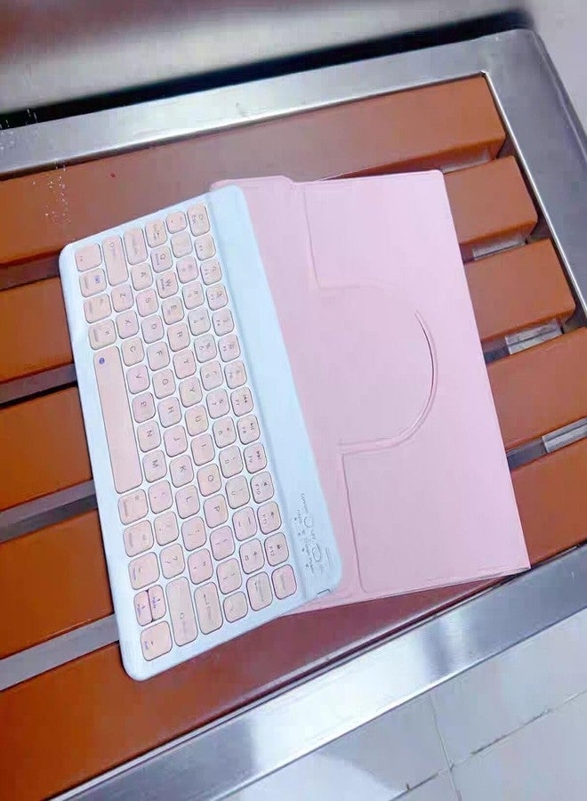 AnMengXinLing جراب لوحة مفاتيح عمودي من AnMengXinLing لجهاز iPad Air 11 بوصة M3 (2025)/M2 (2024)/Air الجيل الخامس/Air الجيل الرابع/Pro 11 (الجيل الرابع/الثالث/الثاني/الأول)، جراب شفاف قابل للدوران 360 درجة وقابل للفصل مغناطيسيًا مع لوحة مفاتيح، لون وردي - Image 5