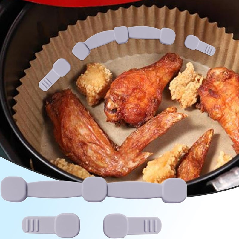 Air Fryer Magnet Silicone Buckle - Magnet Air Fryer Paper Holder Set - Heat-Resistant Kitchen Gadget For Parchment Liner, Prevent Paper to Burn - Image 3