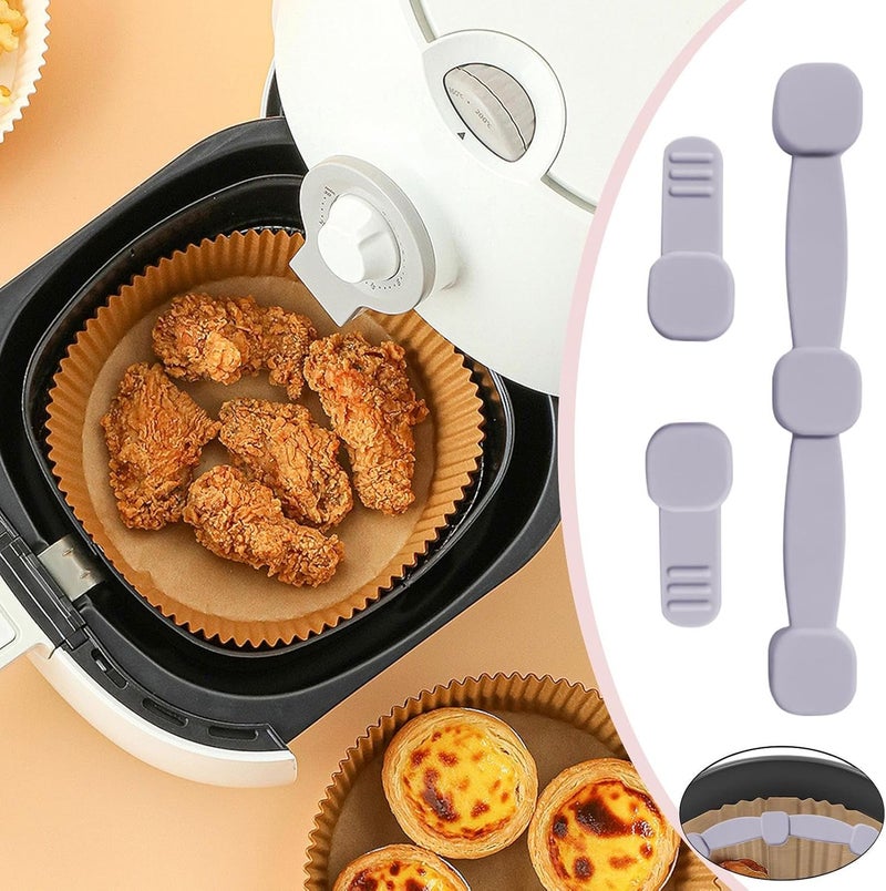 Air Fryer Magnet Silicone Buckle - Magnet Air Fryer Paper Holder Set - Heat-Resistant Kitchen Gadget For Parchment Liner, Prevent Paper to Burn - Image 2