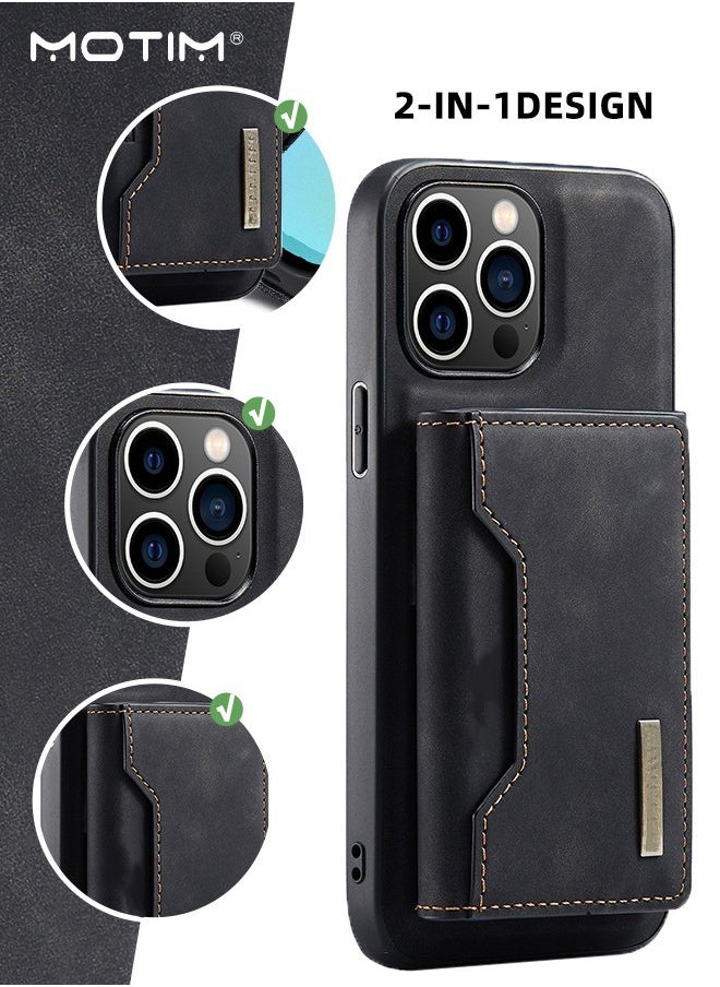 Motim iPhone 15 Pro Max Wallet Case, Premium Leather Case with Shockproof Kickstand, Top Grade Drop Protection Case Cover with Magnetic Detachable Wallet Card Holder Pocket, 6.7 ''  - Image 5