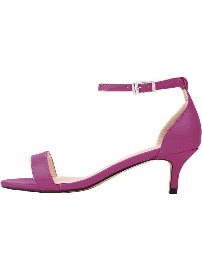 Loquat Versatile candy-colored patent leather sandals 6cm Purple  - Image 1