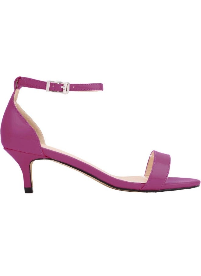 Loquat Versatile candy-colored patent leather sandals 6cm Purple  - Image 2