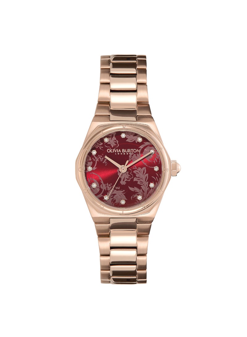 OLIVIA BURTON HEXAGON ANALOG WOMEN'S CRANBERRY CASE WATCH - 24000106 - Image 1