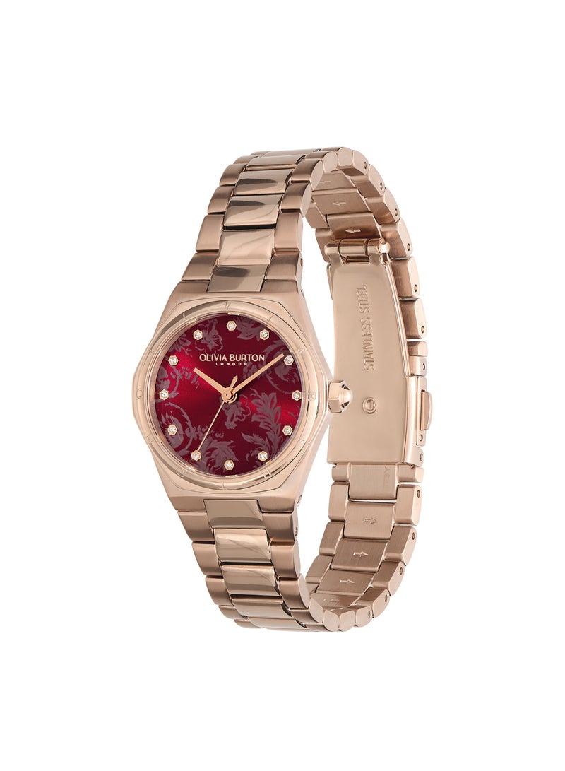OLIVIA BURTON HEXAGON ANALOG WOMEN'S CRANBERRY CASE WATCH - 24000106 - Image 2