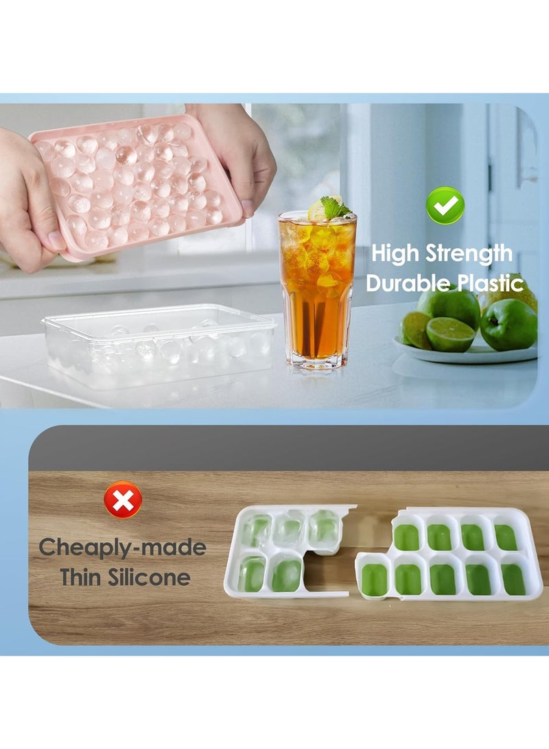 Mmmon Ice Cube Tray with Lid and Bin -Round lce Trays for Freezer with Lid - lce CubeTrays for Freezer with lce Container(pink)  - Image 5