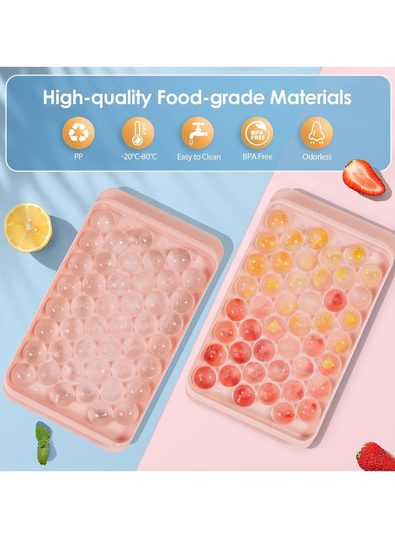 Mmmon Ice Cube Tray with Lid and Bin -Round lce Trays for Freezer with Lid - lce CubeTrays for Freezer with lce Container(pink)  - Image 3
