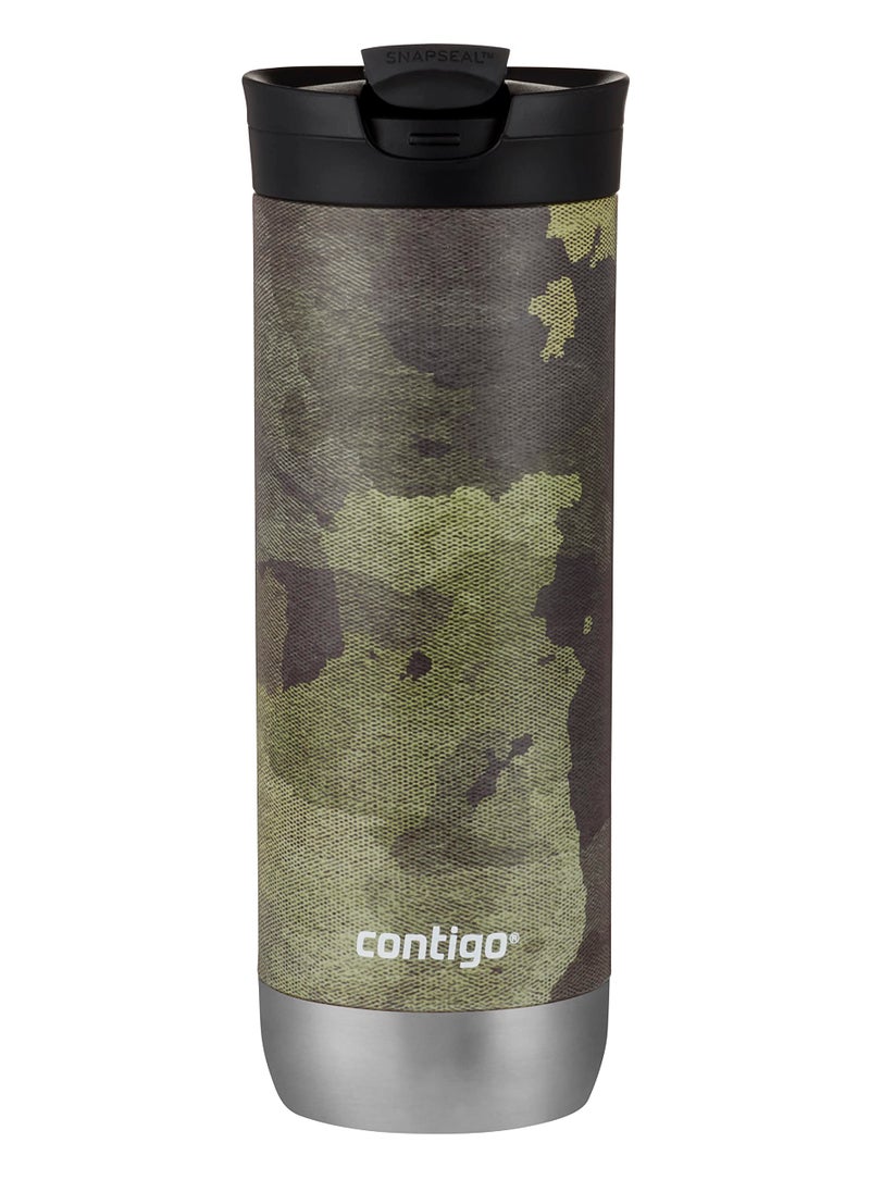 Contigo كوب سفر من كونتيغو هورون مصنوع من الفولاذ المقاوم للصدأ مع غطاء SNAPSEAL، سعة 20 أونصة، تصميم كامو - Image 2
