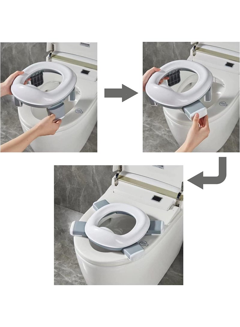 MostNow  Foldable Travel Potty Chair, Portable Potty Training Toilet Seat for Kids with  Storage Bag, Potty Training Toilet  for Toddler Girls and Boys, Easy to Clean (Grey) - Image 3
