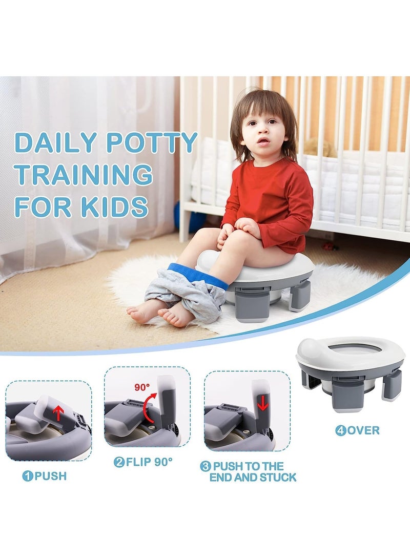 MostNow  Foldable Travel Potty Chair, Portable Potty Training Toilet Seat for Kids with  Storage Bag, Potty Training Toilet  for Toddler Girls and Boys, Easy to Clean (Grey) - Image 4