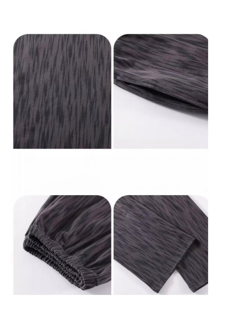 MIIOW ملابس منزلية عالية الجودة للرجال من القطن الخالص بأكمام طويلة وسروال طويل يمكن ارتداؤها كطقم خارجي - Image 3