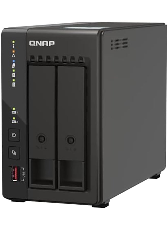 QNAP TS-253E 2 Bay High-Performance Desktop NAS, Intel Celeron J6412 Processor, 8 GB DDR4 RAM, 2 x 3.5" SATA 6Gb/s, Dual 2.5GbE Network Connectivity, 2xM.2 2280 PCIe, 2 x USB 3.2 Gen2 | TS-253E-8G
