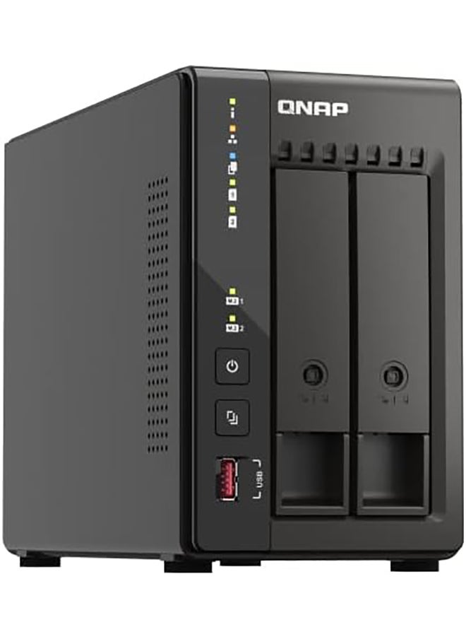QNAP TS-253E 2 Bay High-Performance Desktop NAS, Intel Celeron J6412 Processor, 8 GB DDR4 RAM, 2 x 3.5" SATA 6Gb/s, Dual 2.5GbE Network Connectivity, 2xM.2 2280 PCIe, 2 x USB 3.2 Gen2 | TS-253E-8G