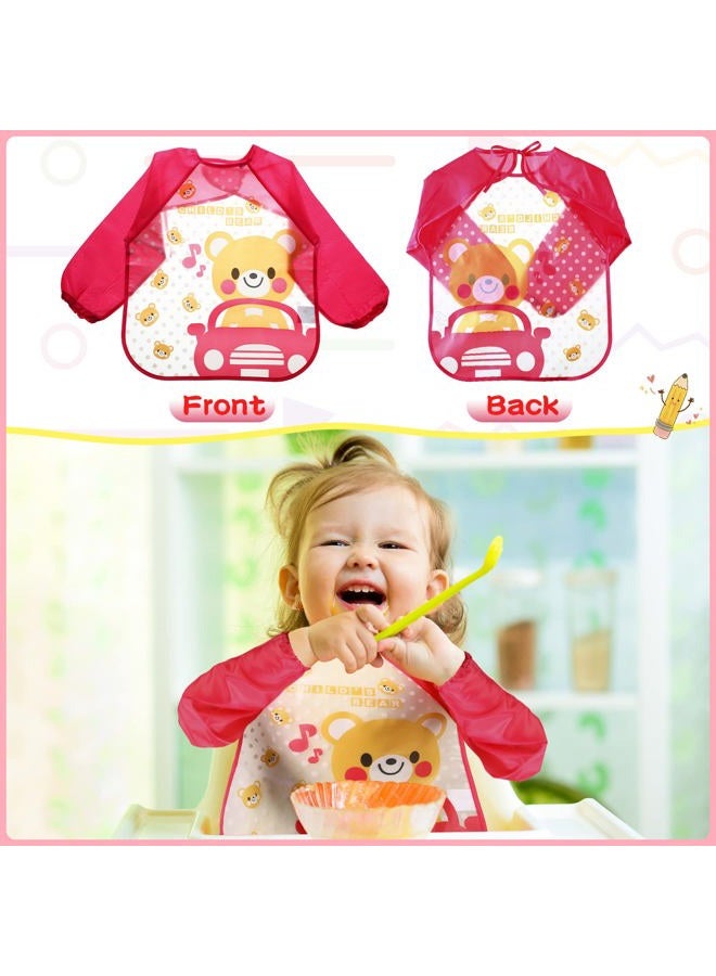 JaGely 12 Pcs Kids Art Smocks Toddler Art Smock Children'Artist Apron with Long Sleeve Washable Bib for Baby Arts and Crafts Supplies Coloring Eating Aged - Years, 17.32 inches, As Shown in the - Image 4