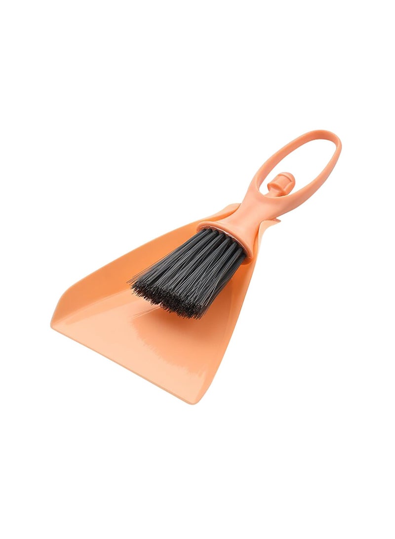 Small Dustpan Set Mini Design Desktop Cleaning Brush Dustpan Keyboard Gadget Small Portable Cleaning Essential Stainless Steel Dustpan (Lotus Pink)  - Image 1