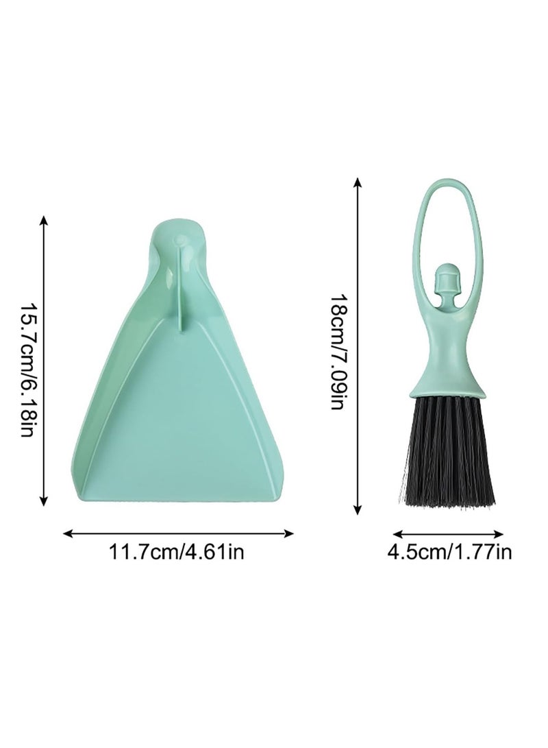 Small Dustpan Set Mini Design Desktop Cleaning Brush Dustpan Keyboard Gadget Small Portable Cleaning Essential Stainless Steel Dustpan (Lotus Pink)  - Image 2