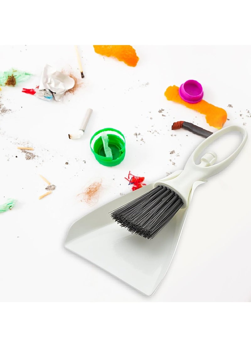 Small Dustpan Set Mini Design Desktop Cleaning Brush Dustpan Keyboard Gadget Small Portable Cleaning Essential Stainless Steel Dustpan (Lotus Pink)  - Image 3