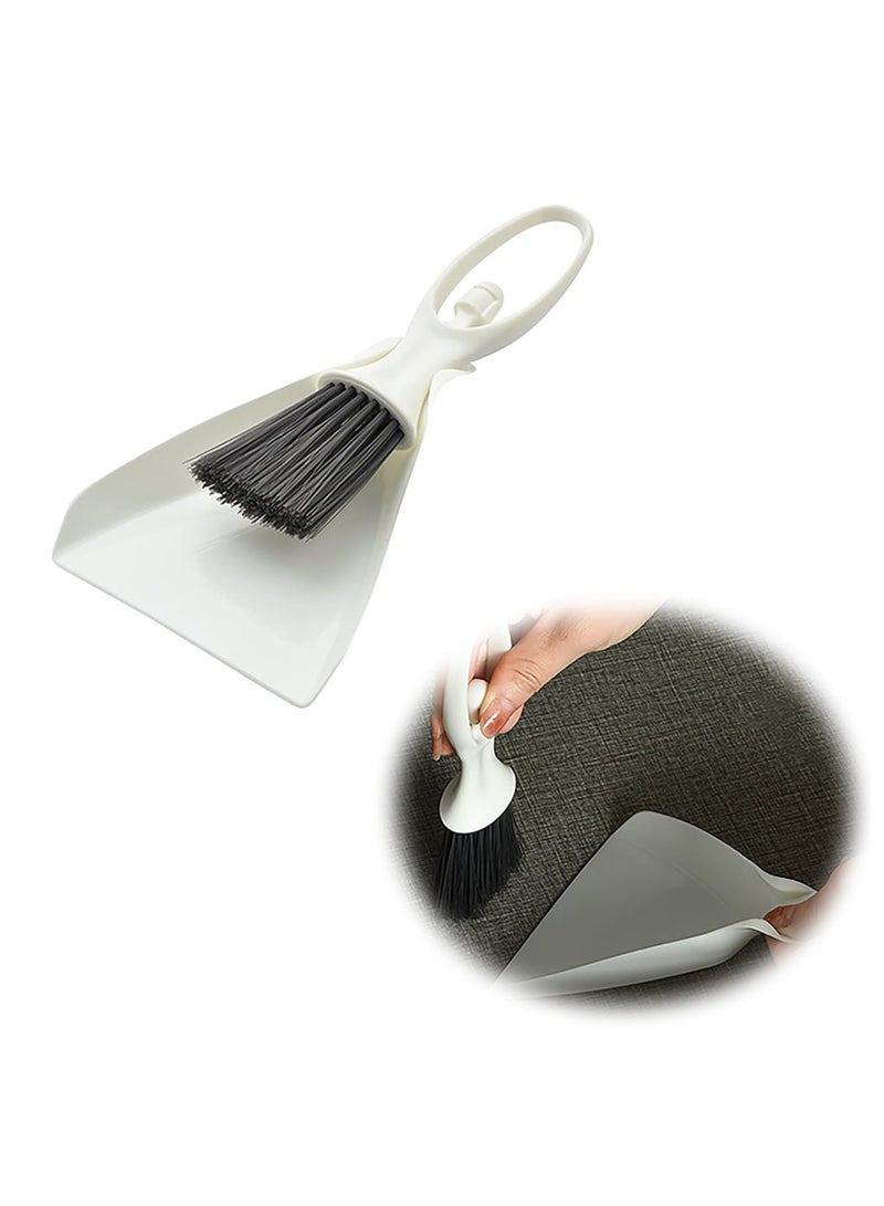 Small Dustpan Set Mini Design Desktop Cleaning Brush Dustpan Keyboard Gadget Small Portable Cleaning Essential Stainless Steel Dustpan (Lotus Pink)  - Image 5